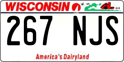 WI license plate 267NJS