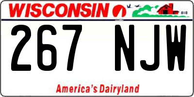 WI license plate 267NJW