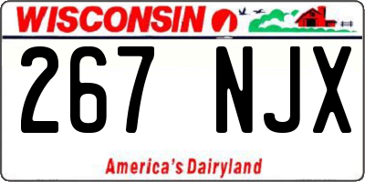 WI license plate 267NJX