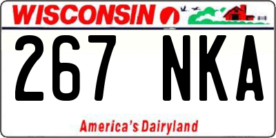 WI license plate 267NKA