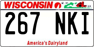WI license plate 267NKI