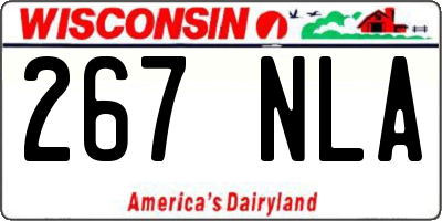 WI license plate 267NLA