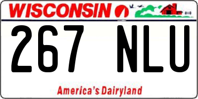 WI license plate 267NLU