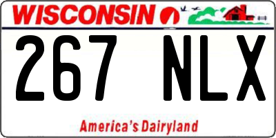 WI license plate 267NLX