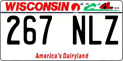 WI license plate 267NLZ