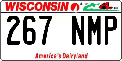 WI license plate 267NMP