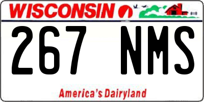 WI license plate 267NMS