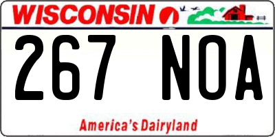 WI license plate 267NOA