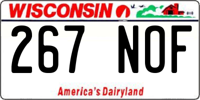 WI license plate 267NOF