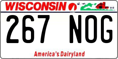 WI license plate 267NOG