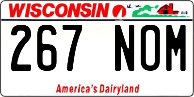 WI license plate 267NOM