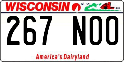 WI license plate 267NOO
