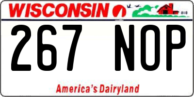 WI license plate 267NOP