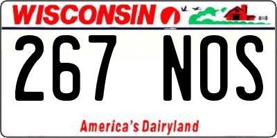 WI license plate 267NOS
