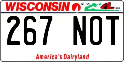 WI license plate 267NOT