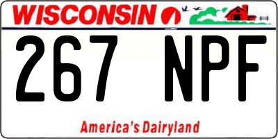WI license plate 267NPF