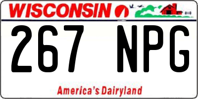 WI license plate 267NPG