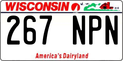WI license plate 267NPN
