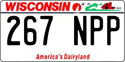 WI license plate 267NPP