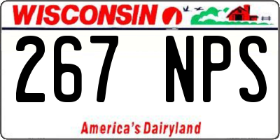 WI license plate 267NPS