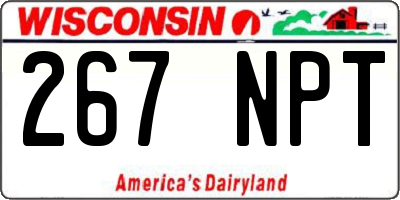 WI license plate 267NPT