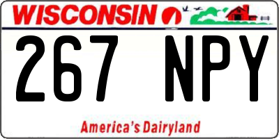 WI license plate 267NPY