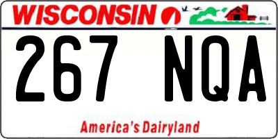 WI license plate 267NQA