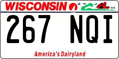 WI license plate 267NQI