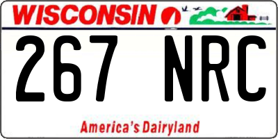 WI license plate 267NRC