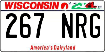 WI license plate 267NRG