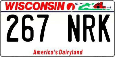 WI license plate 267NRK