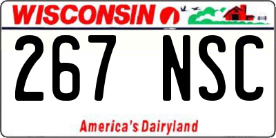 WI license plate 267NSC