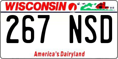 WI license plate 267NSD