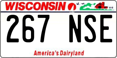 WI license plate 267NSE