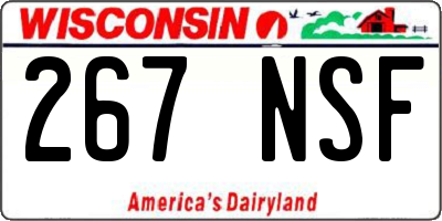 WI license plate 267NSF