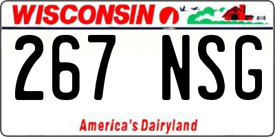 WI license plate 267NSG