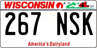 WI license plate 267NSK