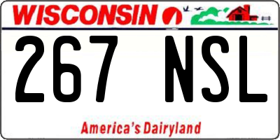 WI license plate 267NSL