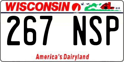 WI license plate 267NSP