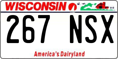 WI license plate 267NSX