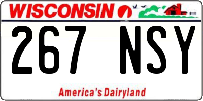WI license plate 267NSY