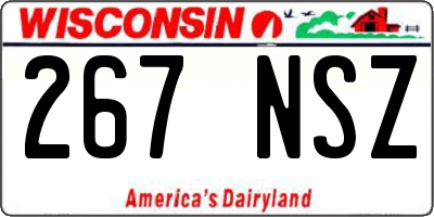 WI license plate 267NSZ