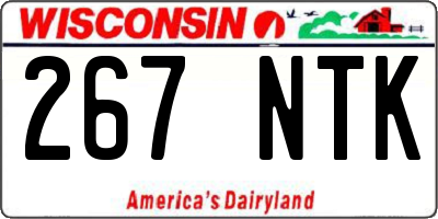 WI license plate 267NTK