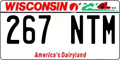 WI license plate 267NTM