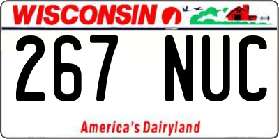 WI license plate 267NUC