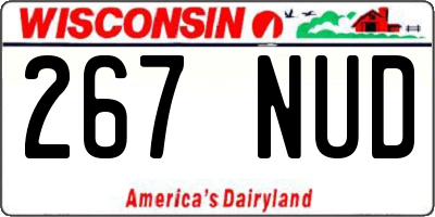 WI license plate 267NUD