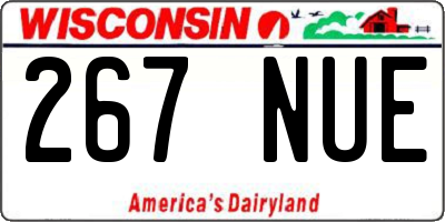 WI license plate 267NUE