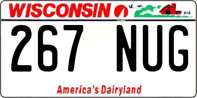 WI license plate 267NUG