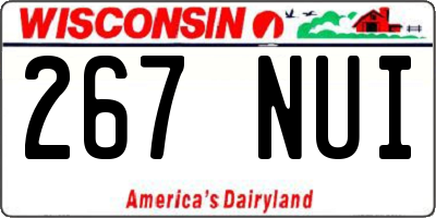WI license plate 267NUI