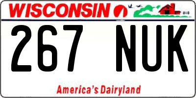 WI license plate 267NUK